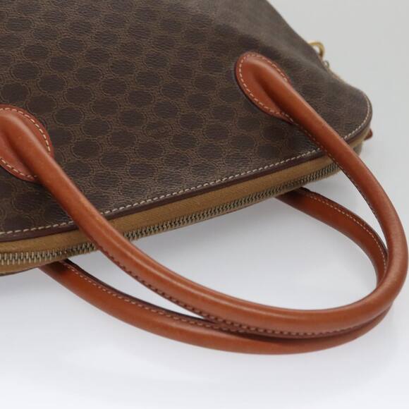 CELINE Macadam Canvas Hand Bag Pvc Leather Brown Gold - Picture 6 of 12